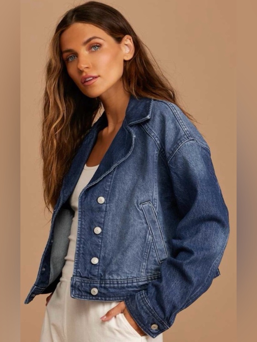 Free People Now Or Never Denim Jacket Coat XS